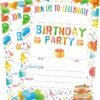 Fancy Land Birthday Invitations with Envelopes 20PCS Kids Birthday Party Invitations for Boys and Girls Birthday Party Supplies