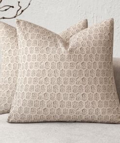 Foindtower Set of 2 Decorative Vintage Floral Print Throw Pillow Covers Neutral Modern Farmhouse Cushion Covers Boho Home Decor for Sofa Couch Chair Bedroom Living Room Outdoor,20??20 Inch,Ivory Beige