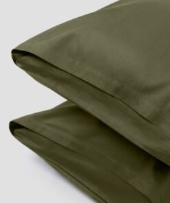 Crisp Olive Pillow Case Pair